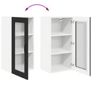 vidaXL Fali konyhaszekrény polcokkal Fekete 40 x 31 x 80 cm Faanyag