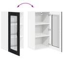 vidaXL Fali üveges szekrény PORTO Fekete 40 x 31 x 80 cm Faanyag