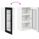 vidaXL Fali üveges szekrény PORTO Fekete 40 x 31 x 80 cm Faanyag