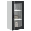 vidaXL Fali üveges szekrény PORTO Fekete 40 x 31 x 80 cm Faanyag