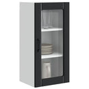 vidaXL Fali üveges szekrény PORTO Fekete 40 x 31 x 80 cm Faanyag