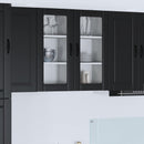 vidaXL Fali üveg szekrény PORTO 2 pcs Fekete 40 x 31 x 80 cm Faanyag