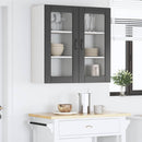 vidaXL Fali üveg szekrény PORTO 2 pcs Fekete 40 x 31 x 80 cm Faanyag