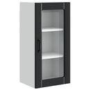 vidaXL Fali üveg szekrény PORTO 2 pcs Fekete 40 x 31 x 80 cm Faanyag
