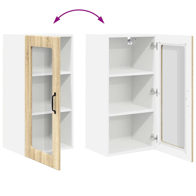 vidaXL Fali konyhaszekrény Sonoma tölgy 40 x 31 x 80 cm Faanyag