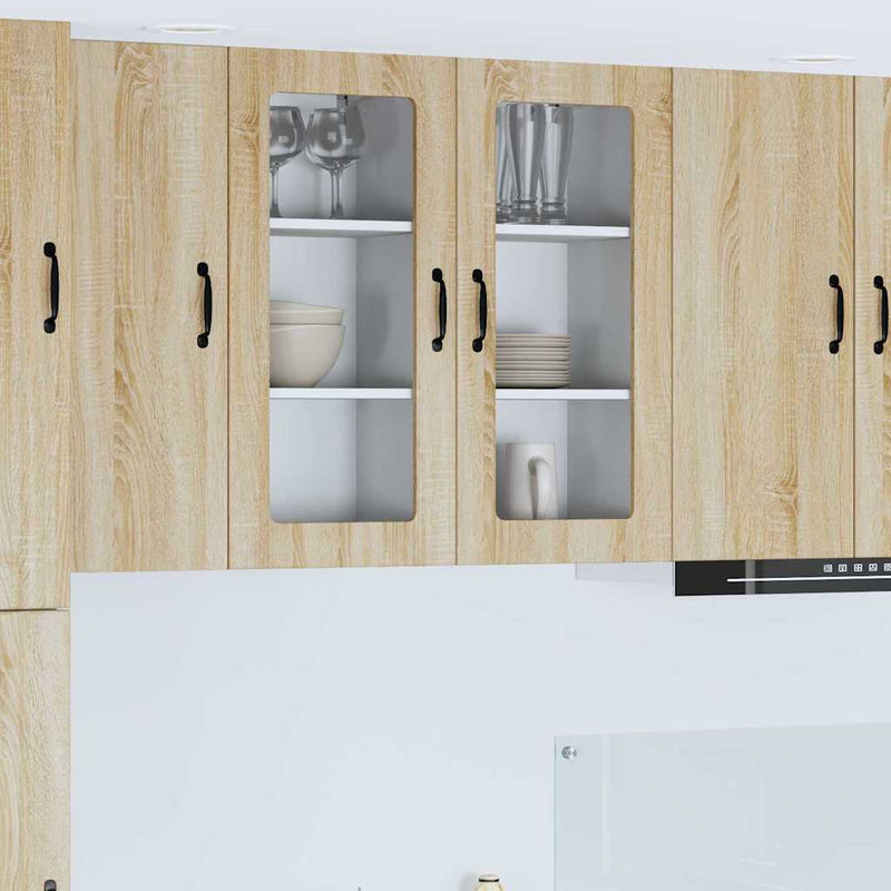 vidaXL Fali konyhaszekrény 2 pcs Sonoma tölgy 40 x 31 x 80 cm Faanyag