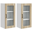 vidaXL Fali üveges szekrény PORTO 2 pcs Sonoma tölgy 40 x 31 x 80 cm