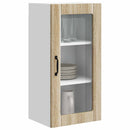 vidaXL Fali üveges szekrény PORTO 2 pcs Sonoma tölgy 40 x 31 x 80 cm