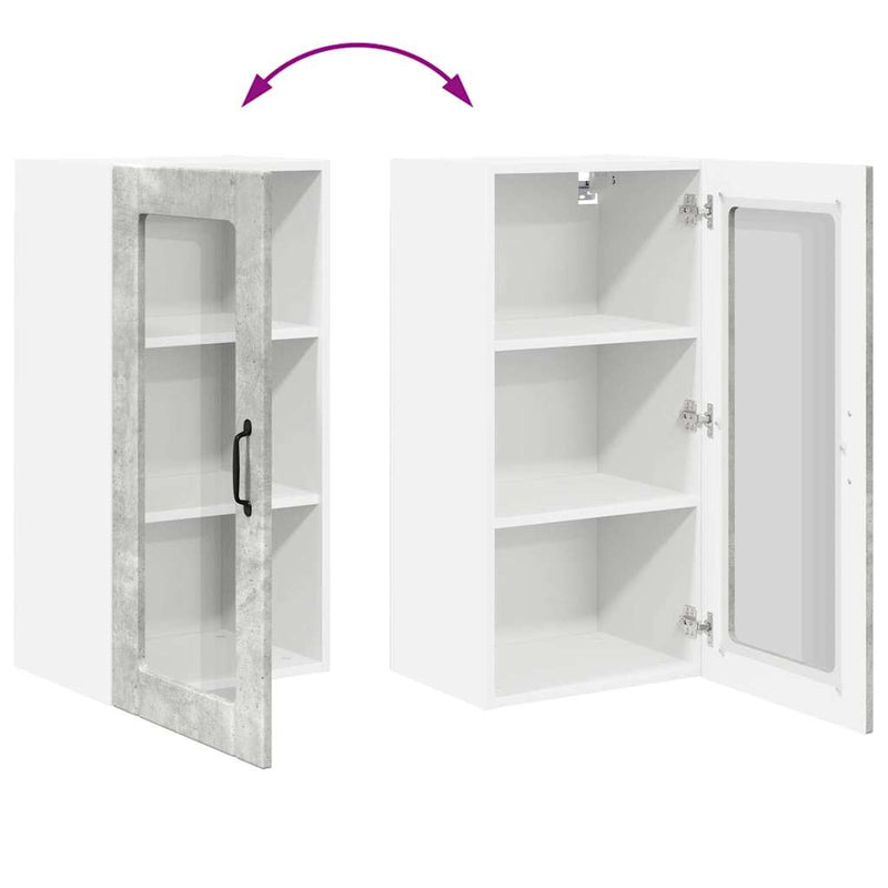 vidaXL Fali konyhaszekrény Beton Szürke 40 x 31 x 80 cm Faanyag