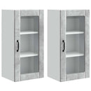 vidaXL Fali üveges szekrény PORTO 2 pcs Beton Szürke 40 x 31 x 80 cm