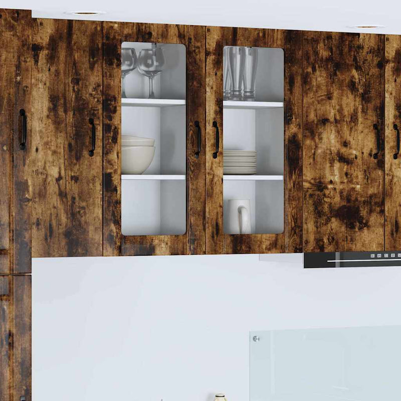 vidaXL Fali konyhaszekrény 2 pcs Füstölt tölgy 40 x 31 x 80 cm Faanyag