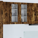 vidaXL Fali üveges szekrény PORTO 2 pcs Füstölt tölgy 40 x 31 x 80 cm