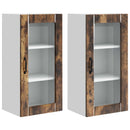 vidaXL Fali üveges szekrény PORTO 2 pcs Füstölt tölgy 40 x 31 x 80 cm
