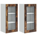 vidaXL Fali üveges szekrény PORTO 2 pcs Füstölt tölgy 40 x 31 x 80 cm