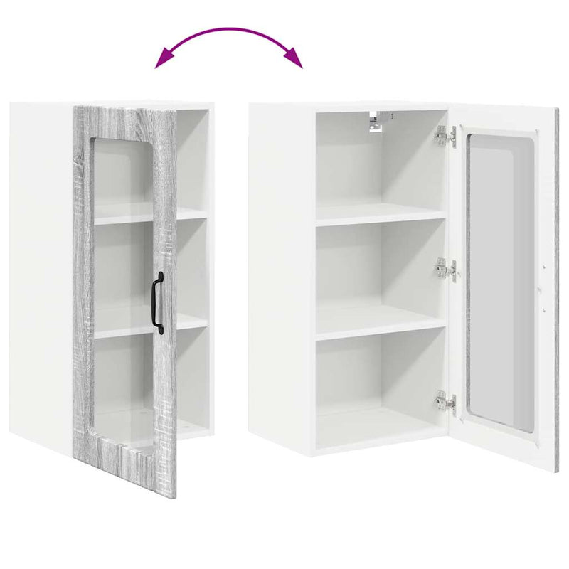 vidaXL Fali konyhaszekrény Szürke Sonoma 40 x 31 x 80 cm Faanyag