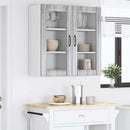 vidaXL Fali üveges szekrény PORTO 2 pcs Szürke Sonoma 40 x 31 x 80 cm