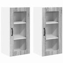 vidaXL Fali konyhaszekrény 2 pcs Szürke Sonoma 40 x 31 x 80 cm Faanyag