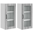 vidaXL Fali üveges szekrény PORTO 2 pcs Szürke Sonoma 40 x 31 x 80 cm
