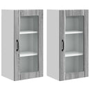 vidaXL Fali üveges szekrény PORTO 2 pcs Szürke Sonoma 40 x 31 x 80 cm