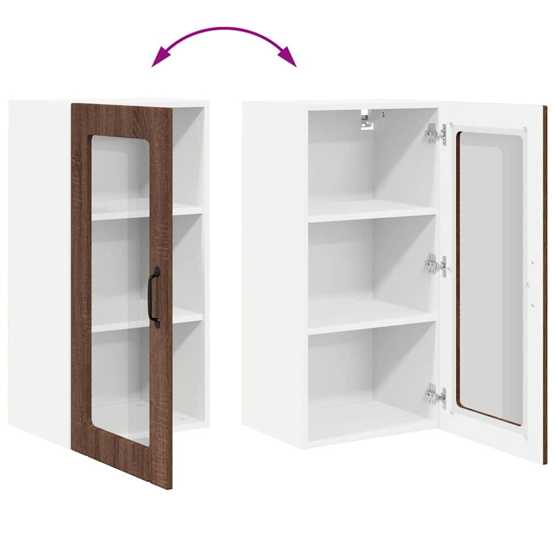 vidaXL Fali konyhaszekrény ajtóval Barna Tölgy 40 x 31 x 80 cm Faanyag