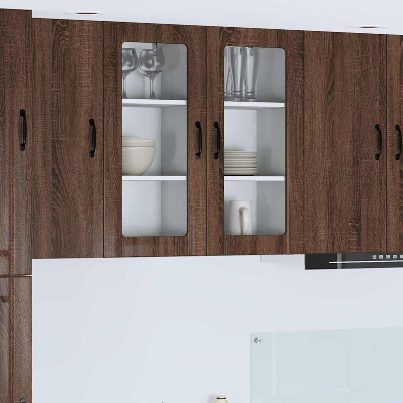 vidaXL Fali konyhaszekrény 2 pcs Barna Tölgy 40 x 31 x 80 cm Faanyag