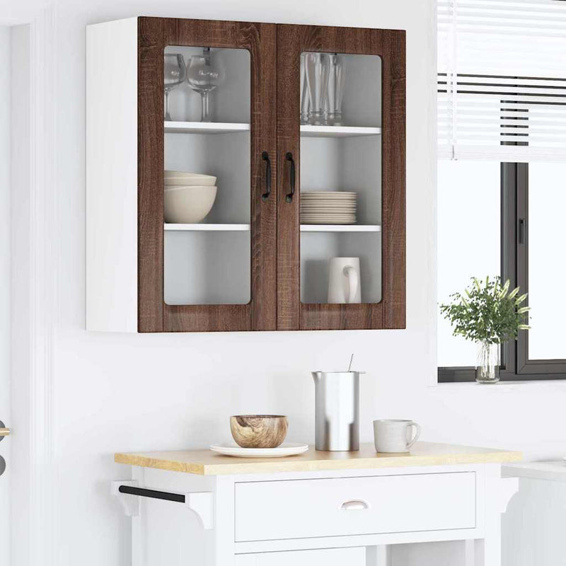 vidaXL Fali konyhaszekrény 2 pcs Barna Tölgy 40 x 31 x 80 cm Faanyag