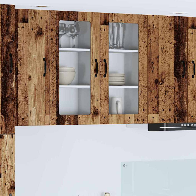 vidaXL Fali konyhaszekrény polcokkal Öreg fa 40 x 31 x 80 cm Faanyag