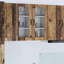 vidaXL Fali üveges szekrény PORTO Öreg fa 40 x 31 x 80 cm Faanyag