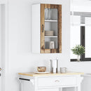 vidaXL Fali üveges szekrény PORTO Öreg fa 40 x 31 x 80 cm Faanyag