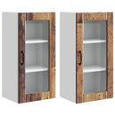 vidaXL Fali üveges szekrény PORTO 2 pcs Öreg fa 40 x 31 x 80 cm