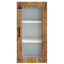 vidaXL Fali üveges szekrény PORTO 2 pcs Öreg fa 40 x 31 x 80 cm