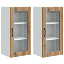 vidaXL Fali üveges szekrény PORTO 2 pcs Artisan tölgy 40 x 31 x 80 cm