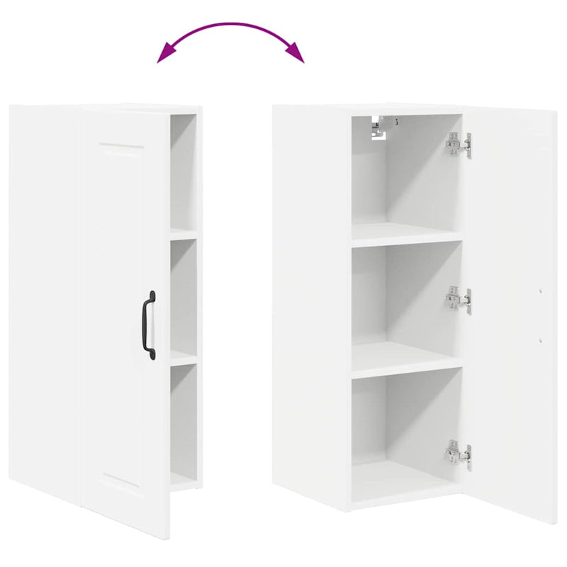 vidaXL Fali konyhaszekrény polcokkal Fehér 30 x 31 x 80 cm Faanyag