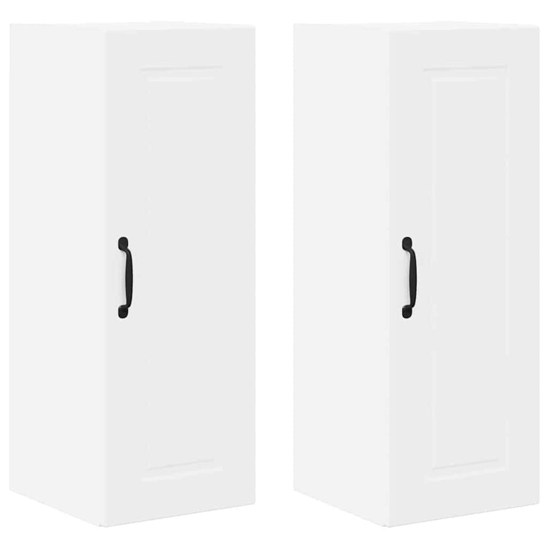 vidaXL Fali konyhaszekrény ajtóval 2 pcs Fehér 30 x 31 x 80 cm Faanyag