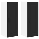 vidaXL Fali konyhaszekrény 2 pcs Fekete 30 x 31 x 80 cm Faanyag