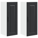 vidaXL Fali Szekrény PORTO 2 pcs Fekete 30 x 31 x 80 cm Faanyag