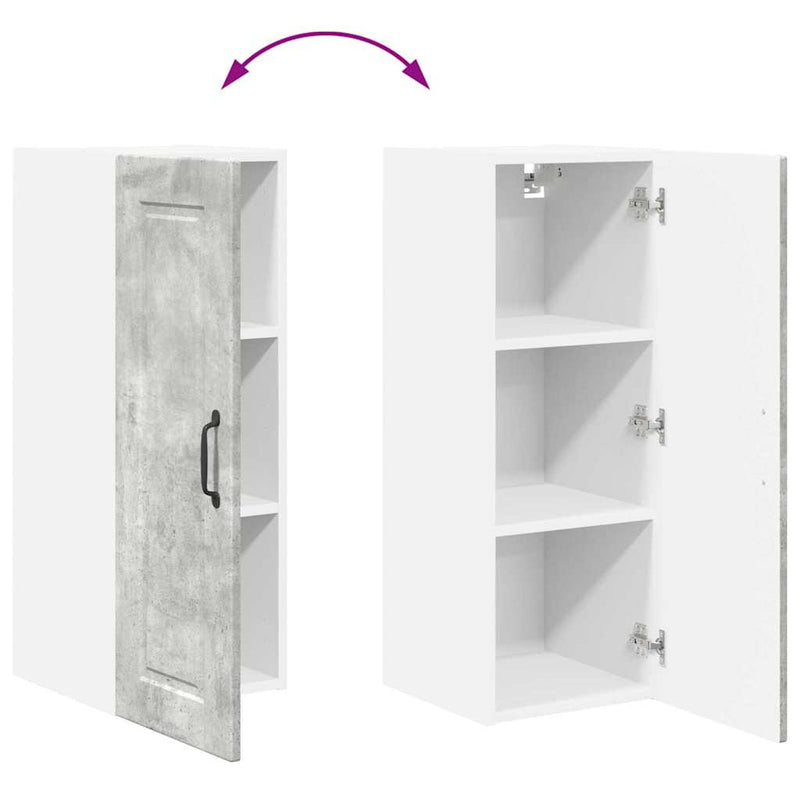 vidaXL Fali konyhaszekrény Beton Szürke 30 x 31 x 80 cm Faanyag