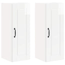 vidaXL Fali Szekrény PORTO 2 pcs Magas Fényű Fehér 30 x 31 x 80 cm