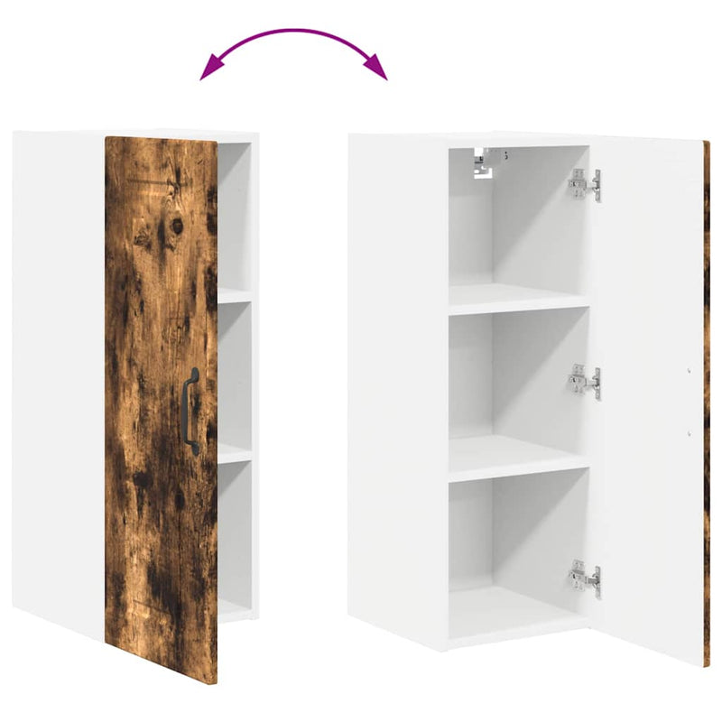 vidaXL Fali konyhaszekrény Füstölt tölgy 30 x 31 x 80 cm Faanyag