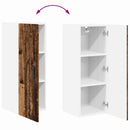 vidaXL Fali konyhaszekrény polcokkal Öreg fa 30 x 31 x 80 cm Faanyag