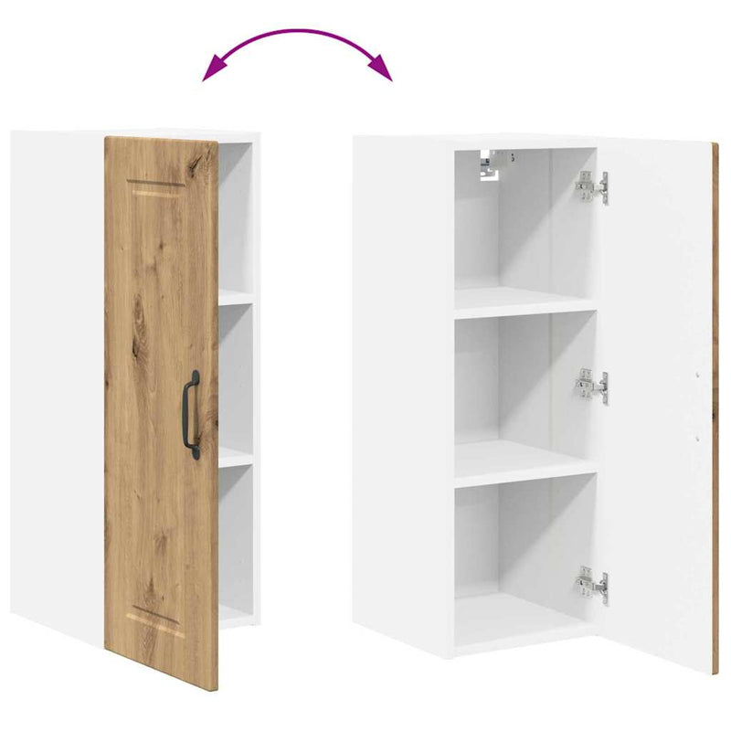 vidaXL Fali konyhaszekrény Artisan tölgy 30 x 31 x 80 cm Faanyag