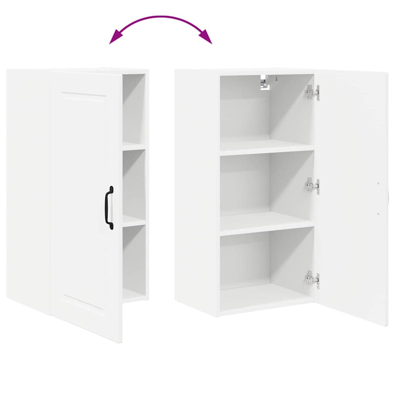 vidaXL Fali konyhaszekrény polcokkal Fehér 40 x 31 x 80 cm Faanyag