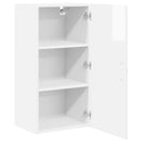 vidaXL Fali Szekrény PORTO Magas Fényű Fehér 40 x 31 x 80 cm Faanyag
