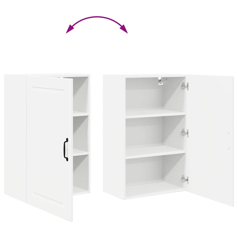 vidaXL Fali konyhaszekrény polcokkal Fehér 50 x 31 x 80 cm Faanyag