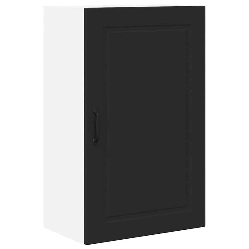 vidaXL Fali konyhaszekrény polcokkal Fekete 50 x 31 x 80 cm Faanyag