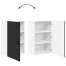 vidaXL Fali konyhaszekrény polcokkal Fekete 50 x 31 x 80 cm Faanyag