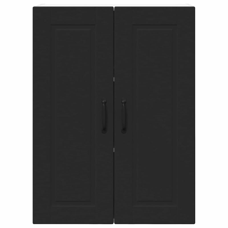 vidaXL Fali konyhaszekrény polcokkal Fekete 60 x 31 x 80 cm Faanyag