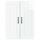 vidaXL Fali Szekrény PORTO Magas Fényű Fehér 60 x 31 x 80 cm Faanyag