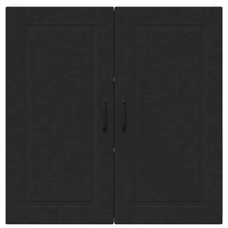 vidaXL Fali konyhaszekrény polcokkal Fekete 80 x 31 x 80 cm Faanyag