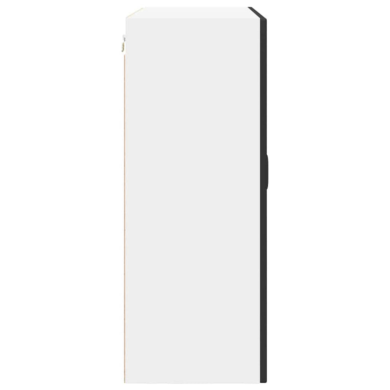 vidaXL Fali konyhaszekrény polcokkal Fekete 80 x 31 x 80 cm Faanyag